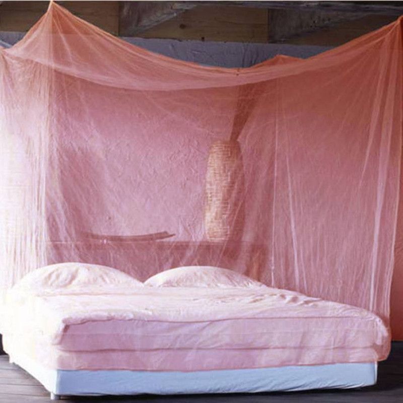 Shreejee Nylon Adults Washable Double bed Mosquito Net Mosquito Net  (Light Pink, Bed Box)