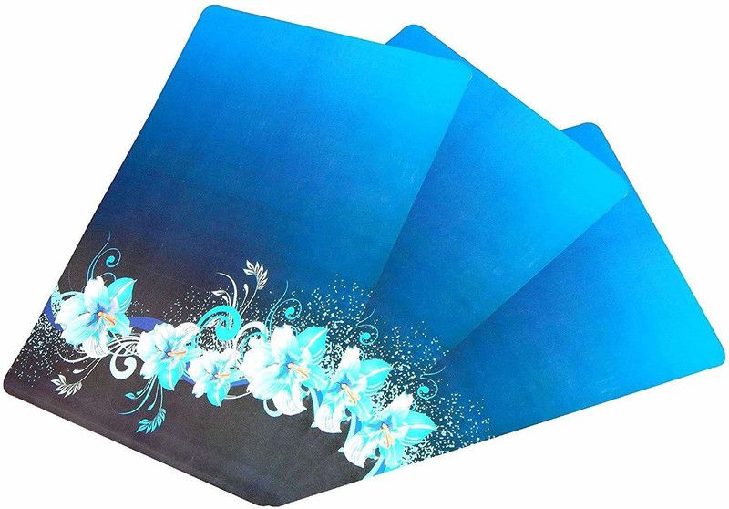 MONKDECOR Rectangular Pack of 6 Table Placemat  (Blue, PVC)