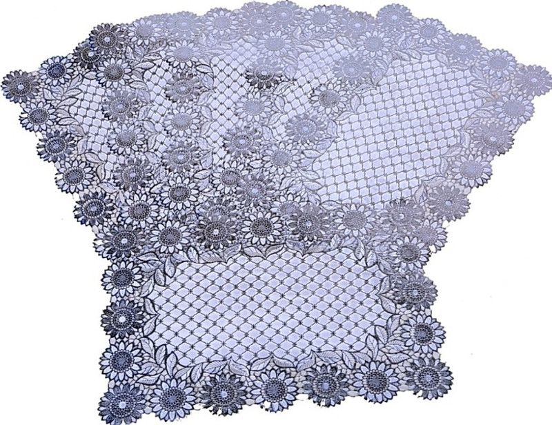DELHI PVC CORP Rectangular Pack of 6 Table Placemat  (Silver, White, PVC)