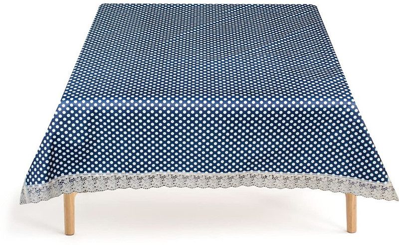 Fabrious Printed 4 Seater Table Cover  (Blue, White, PVC)