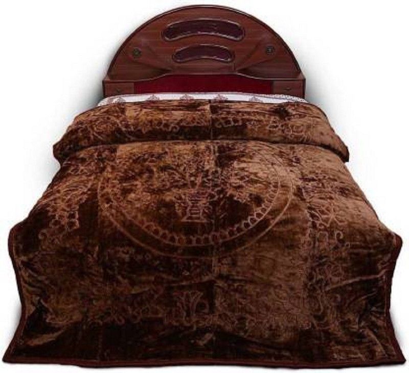 Themushyco Self Design Double Woollen Blanket for Heavy Winter  (Woollen Blend, Maroon)