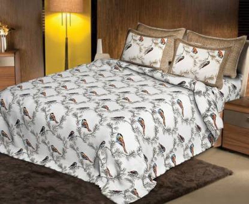 PETROSOLY Cotton Double Bed Cover  (Brown)