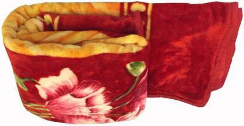 GKM Floral Single Mink Blanket for Heavy Winter  (Microfiber, Multicolor)