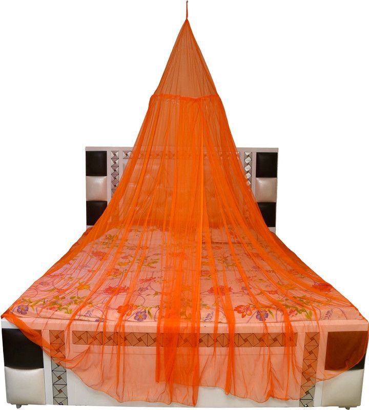 Creative Textiles Polyester Adults Washable MODERN. Mosquito Net  (Orange, Ceiling Hung)