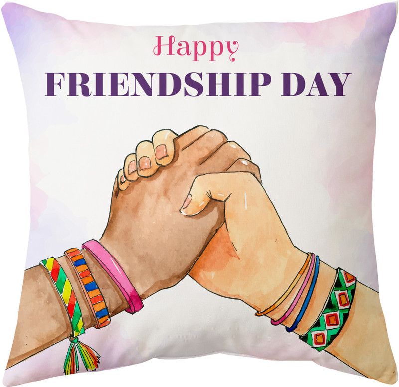 Tarun Crafts Friendship Day Microfibre Solid Floor Cushion Pack of 1  (Multicolor)