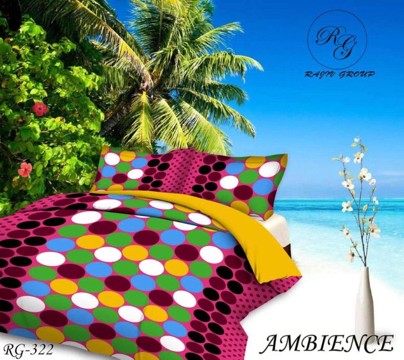 Chahat Creations 144 TC Cotton Double Printed Flat Bedsheet  (Pack of 1, Multicolor)