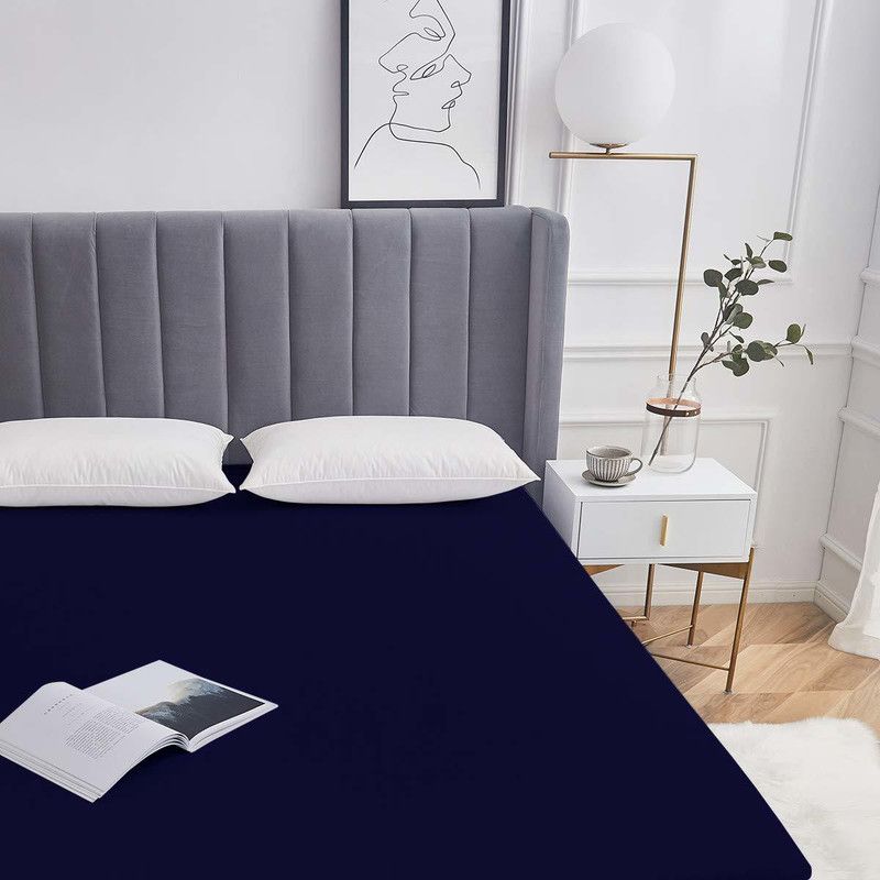 EVERDECOR Fitted Queen Size Waterproof Mattress Cover  (Blue)