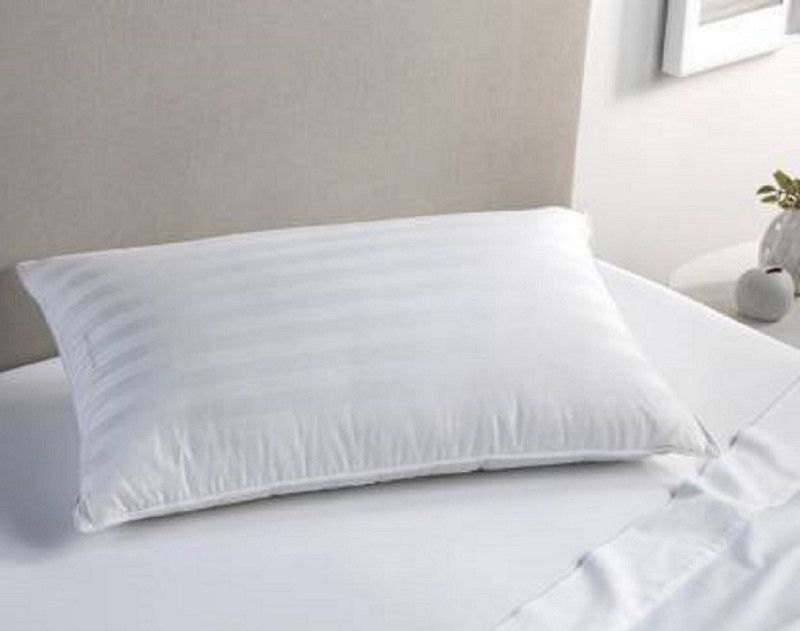 allfree Microfibre Stripes Sleeping Pillow Pack of 1  (White)