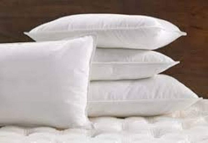 Hum Tum Enterprises Cotton Sleeping Pillow Microfibre Solid Sleeping Pillow Pack of 4  (White)
