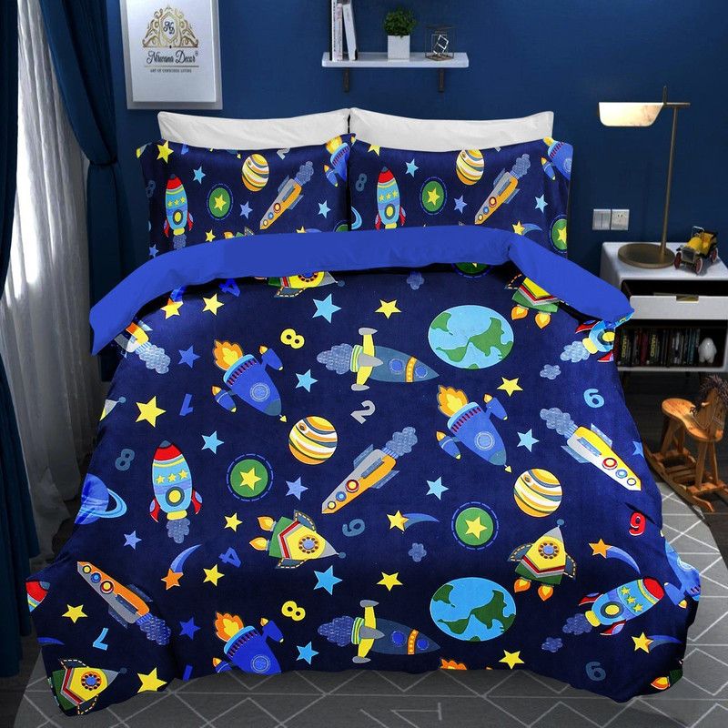 ROMAN REIGNS 280 TC Polycotton Double Printed Flat Bedsheet  (Pack of 1, Blue)