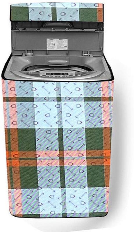 SAVEIT Top Loading Washing Machine Cover  (Width: 59 cm, Green, Orange)