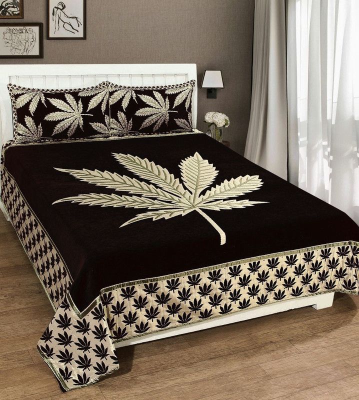 300 TC Velvet King Printed Bedsheet  (Pack of 1, Brown)