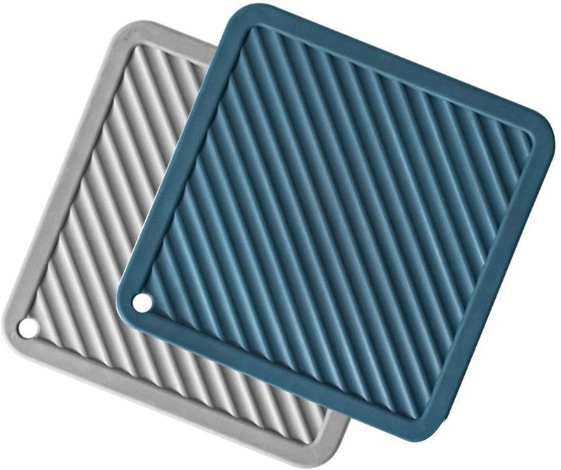 MIANKU Square Reversible PVC Coaster Set  (Pack of 2)