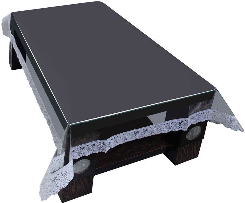 Solid 4 Seater Table Cover  (White, Velvet)