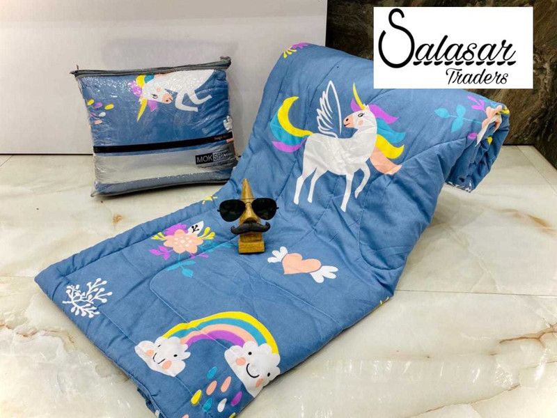 Salasar Traders Single Cotton Duvet Cover  (Blue)