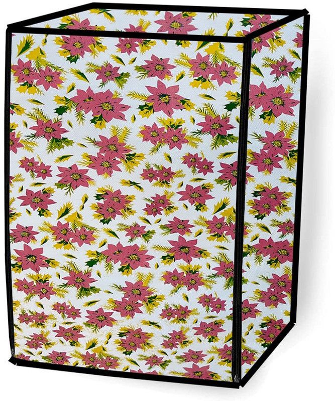 JM Homefurnishings Front Loading Washing Machine Cover  (Width: 63 cm, Brown, White)