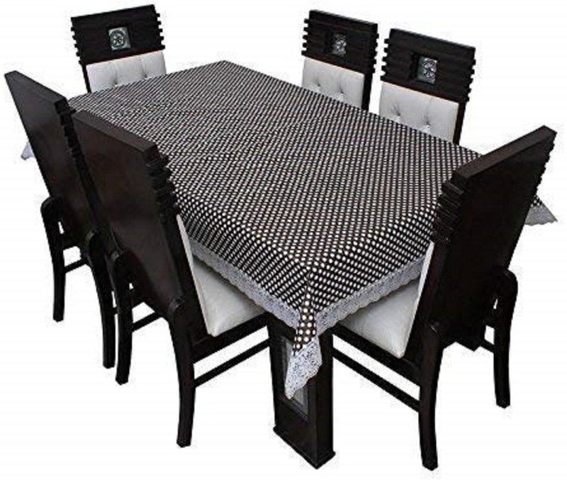TANLOOMS Polka 2 Seater Table Cover  (Brown, Plastic)