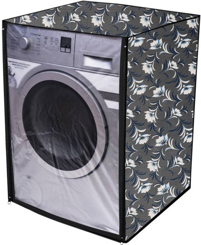 KingMatters Front Loading Washing Machine Cover  (Width: 60 cm, Grey, White)