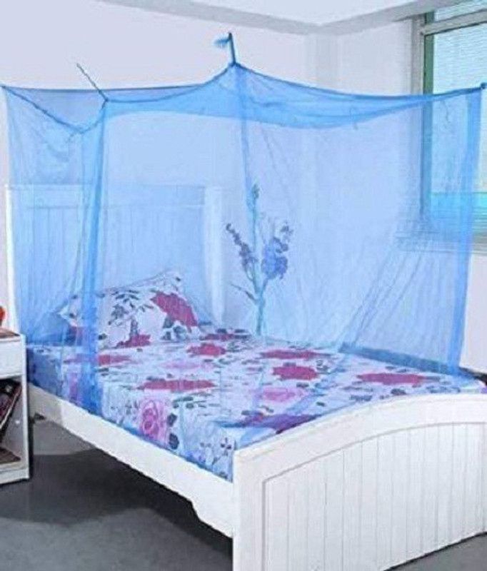 DMR Polyester Adults Washable Mosquito net for single queen Size | dubble bed machardani adult(7x7 ft Blue) Mosquito Net  (Blue, Ceiling Hung)