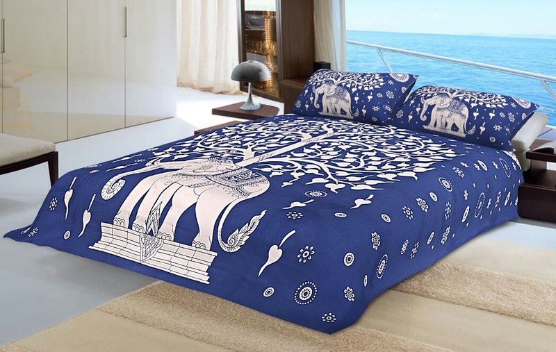 EurekaA 350 TC Cotton Double Printed Flat Bedsheet  (Pack of 1, MULTICOLOR5)