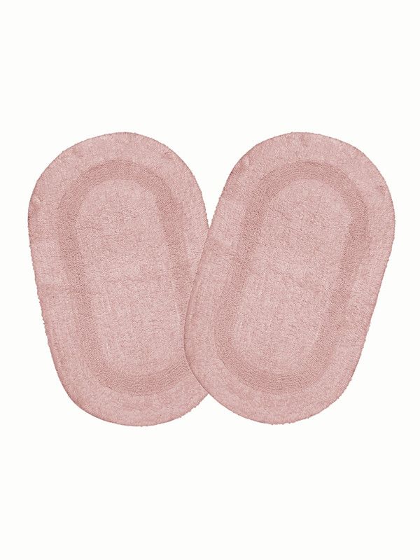 Saral Home Cotton Bathroom Mat  (Pink, Medium, Pack of 2)