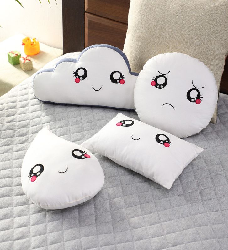 Oscar Home Microfibre Solid Cushion Pack of 4  (White)