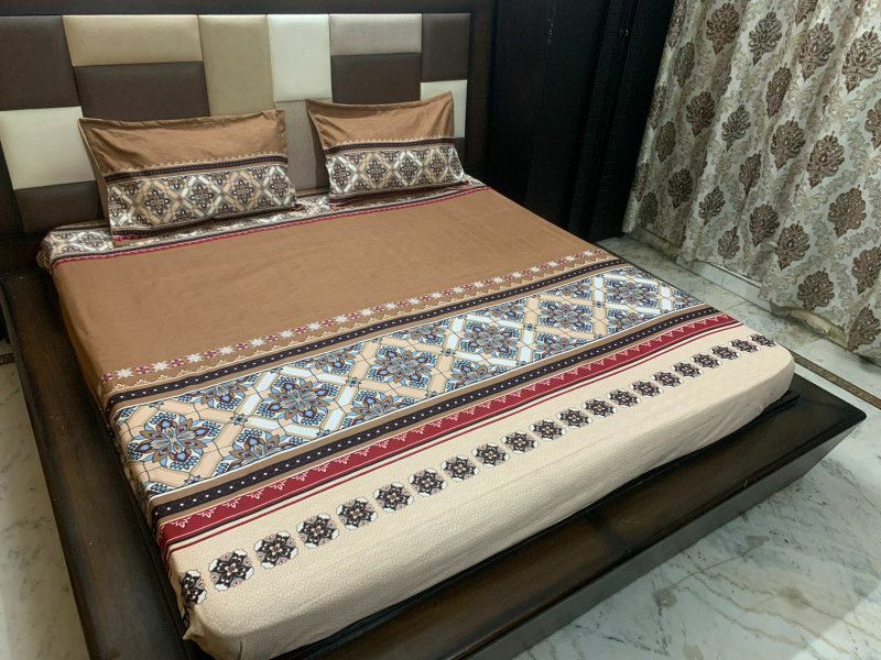 180 TC Cotton Double Abstract Bedsheet  (Pack of 1, Multicolor)