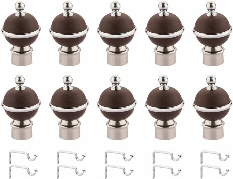 RKOING Brown Rod Rail Bracket, Curtain Knobs Metal  (Pack of 20)