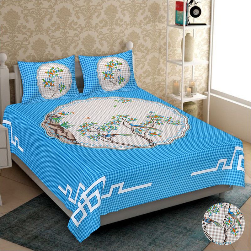 shrihans Cotton Double Bed Cover  (Multicolor)
