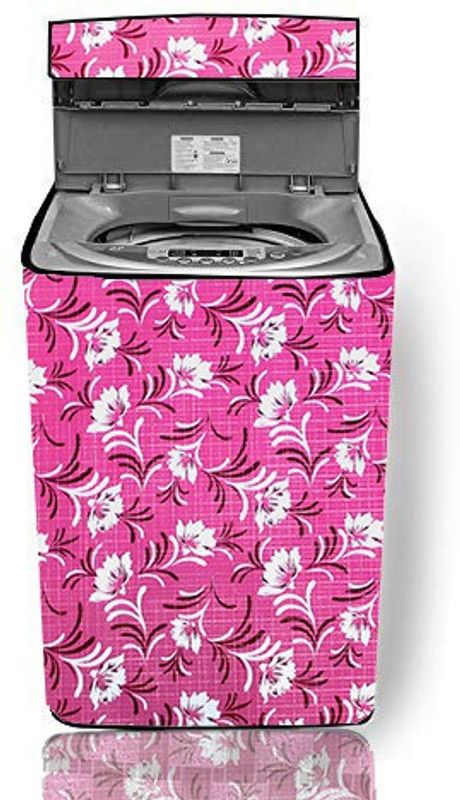 KVAR Top Loading Washing Machine Cover  (Width: 73 cm, Pink, White)