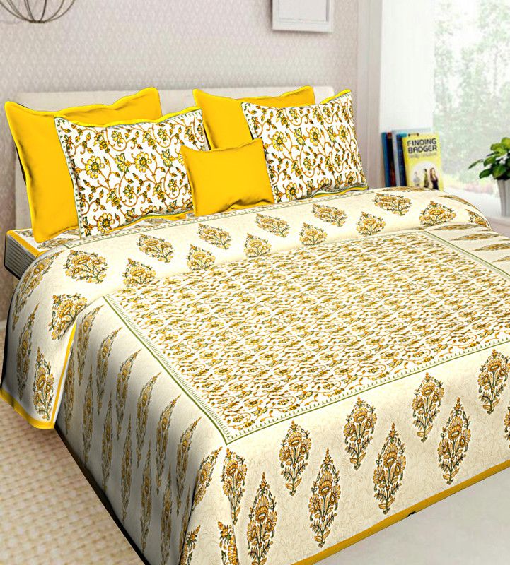 BOMBAY SPEED 280 TC Cotton King Floral Flat Bedsheet  (Pack of 1, Multicolor)