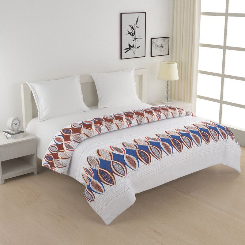 SWAYAM Geometric Double Comforter for AC Room  (Cotton, Grey,White)