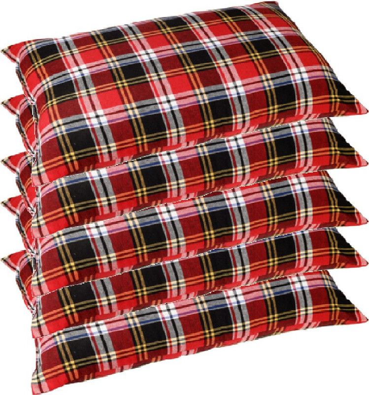 Cozz Cotton Stripes Sleeping Pillow Pack of 5  (Red)