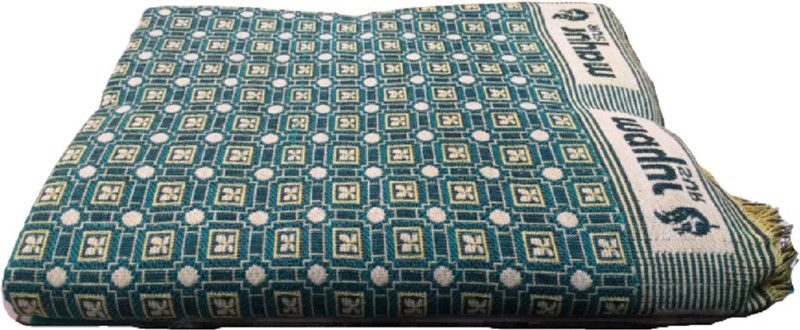RakeshAccessories Self Design King Wearable Blanket for Mild Winter  (Cotton, Green)