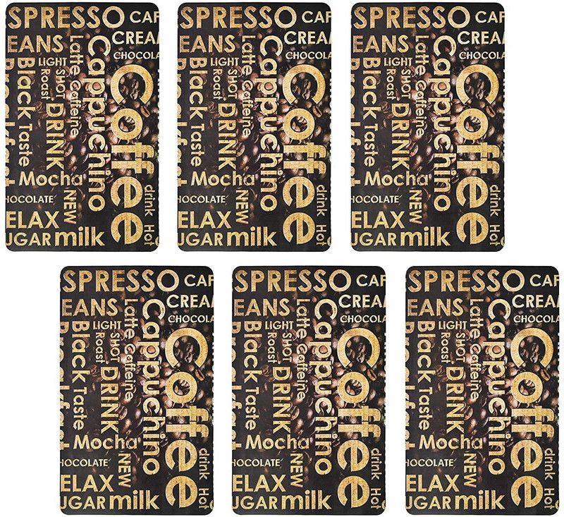 Square Pack of 6 Table Placemat  (Multicolor, Beige, PVC)