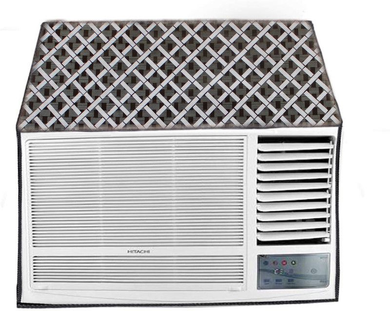 KingMatters Air Conditioner Cover  (Width: 69 cm, Grey, Black)