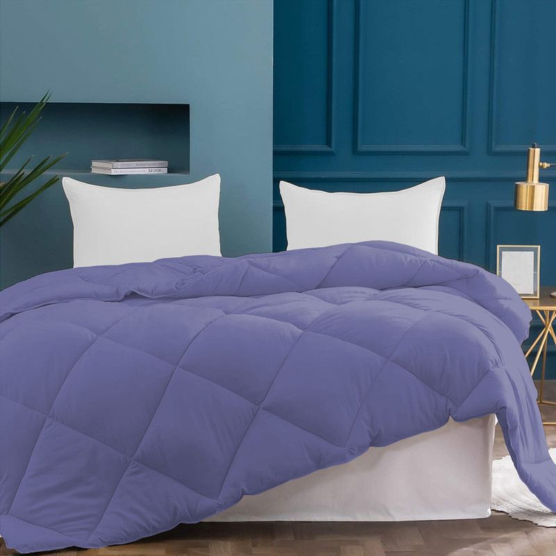 MeckHome Culture Geometric Single Comforter for Heavy Winter  (Microfiber, Medium Blue)