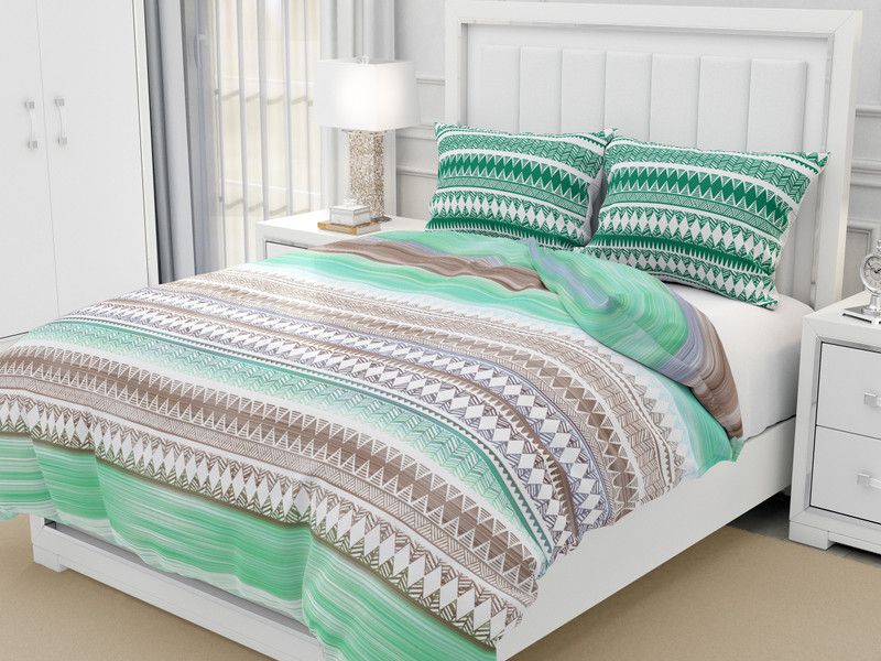 EasyGoods 320 TC Cotton King Geometric Flat Bedsheet  (Pack of 1, Multicolor)