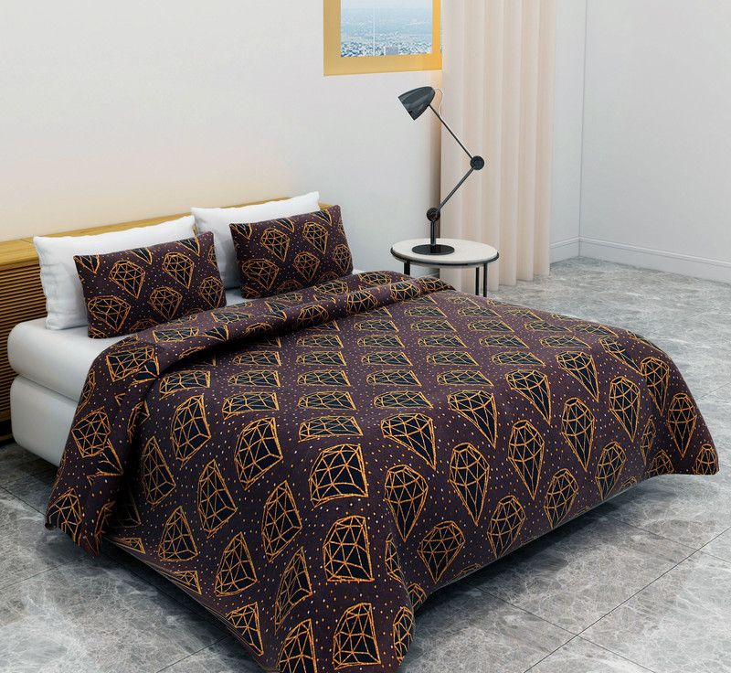 BEVI 204 TC Microfiber Double Self Design Flat Bedsheet  (Pack of 1, Multicolor)