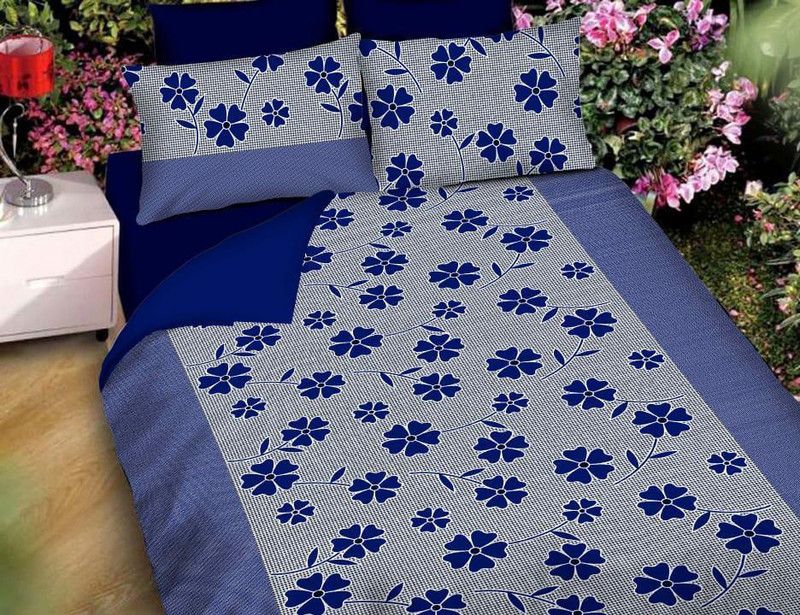 BALKO FAB 155 TC Polycotton Double 3D Printed Flat Bedsheet  (Pack of 1, Multicolor)