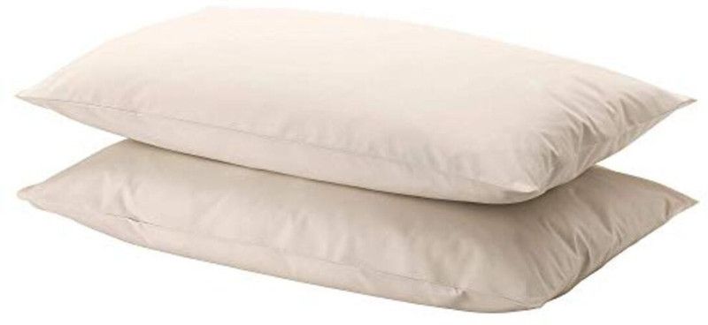 IKEA Cotton Abstract Sleeping Pillow Pack of 2  (Beige)