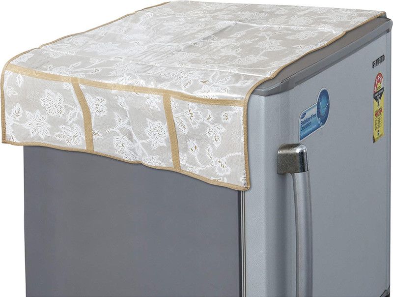 Katwa Clasic Refrigerator Cover  (Width: 53 cm, Beige)
