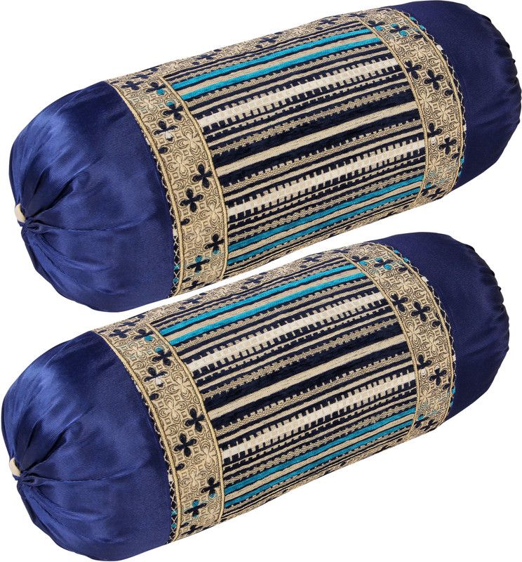 SuperSam Enterprises Plain Plain Filled Zipper Standard Size Pillow Protector  (2, Blue)