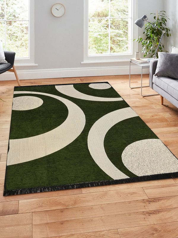 Multitex Green Velvet Carpet  (150 cm, X 210 cm, Rectangle)