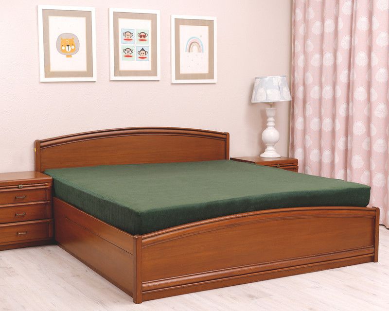 TIDY SLEEP Fitted King Size Waterproof Mattress Cover  (Green)