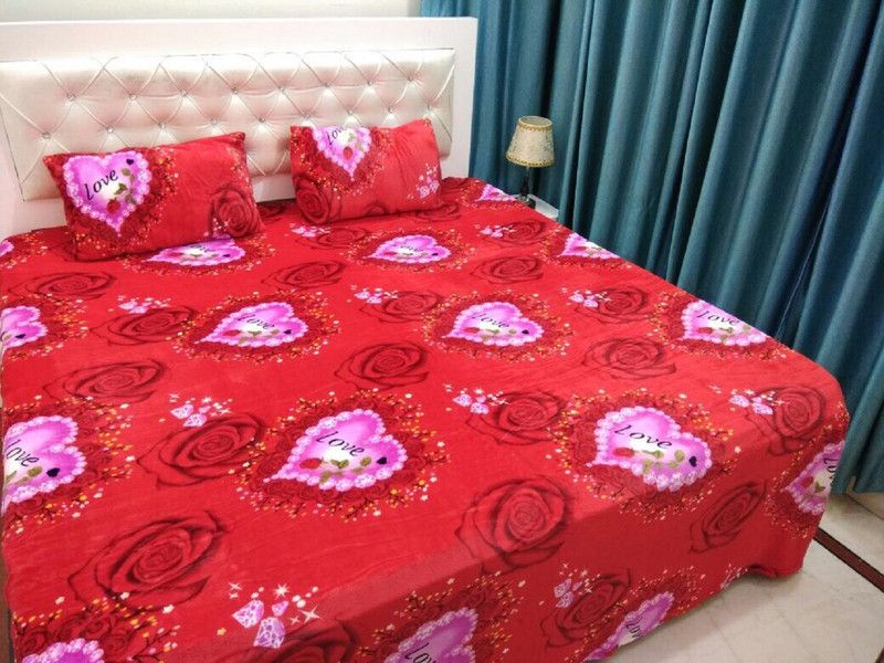 Byloom 220 TC Velvet Queen Floral Flat Bedsheet  (Pack of 1, Pink)