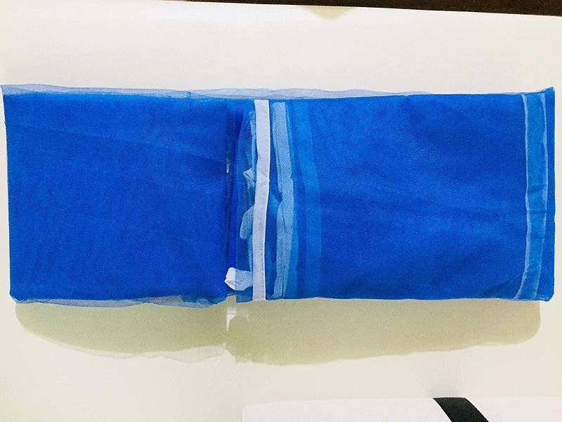 Ridhima Polyester Adults Washable Polycotton Mosquito Net for Bed (3x 6.5 ft) Mosquito Net  (Blue, Bed Box)