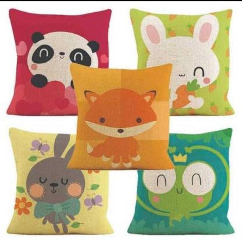 Youthful Threads Polyester Fibre Solid Cushion Pack of 5  (Multicolor 4)