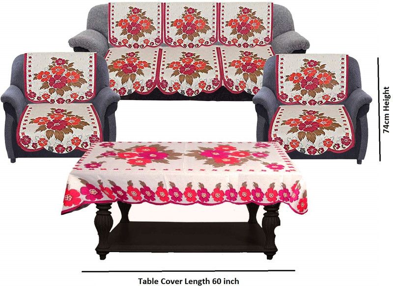 Crafting Bear Polycotton Floral Sofa Cover  (Pink Pack of 11)