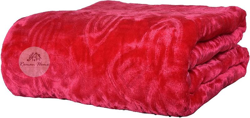 SangeetaFashion Solid Double Mink Blanket for Mild Winter  (Polyester, Pink)